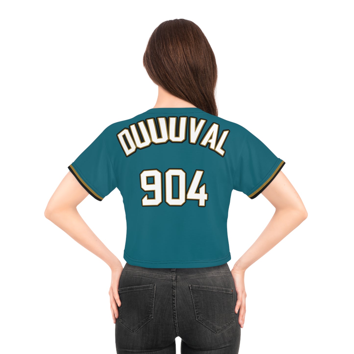 Women's Teal Jersey Crop Tee