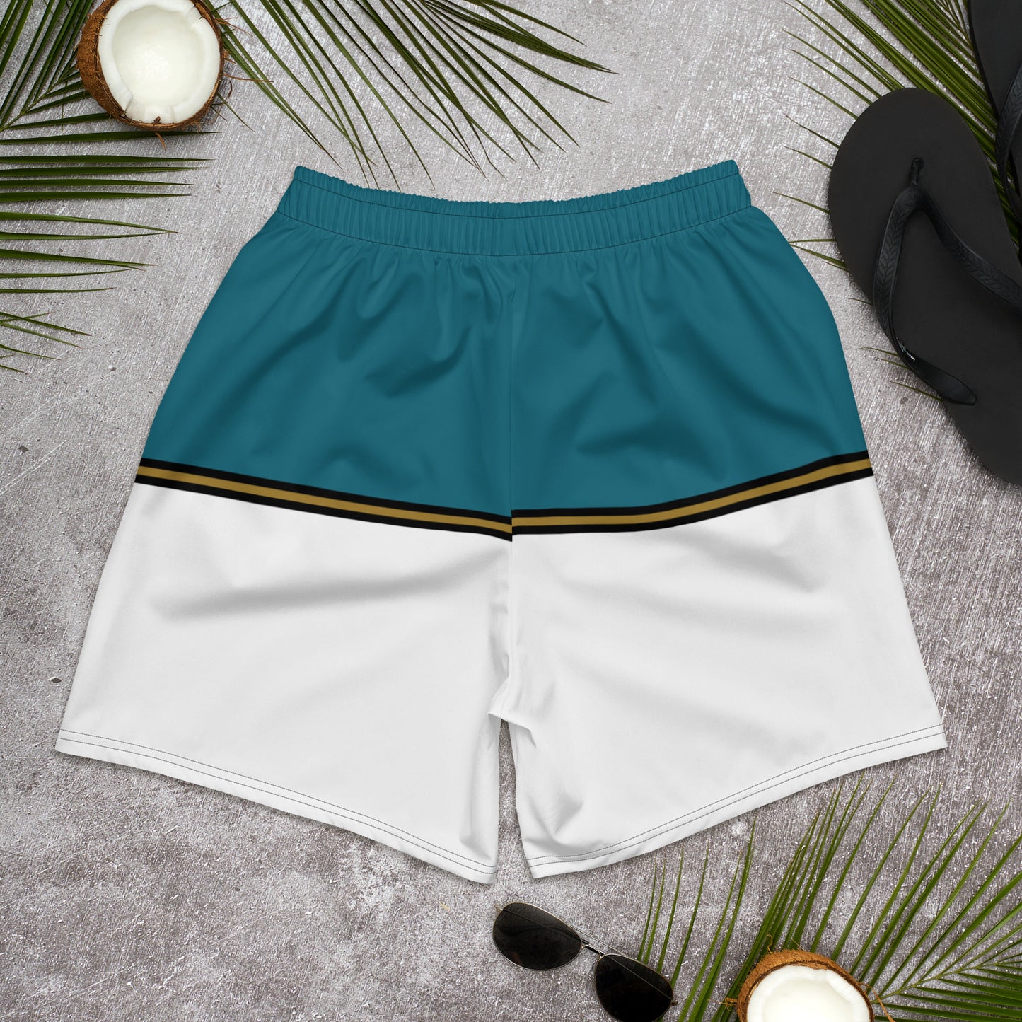 JAX Teal and White Athletic Shorts