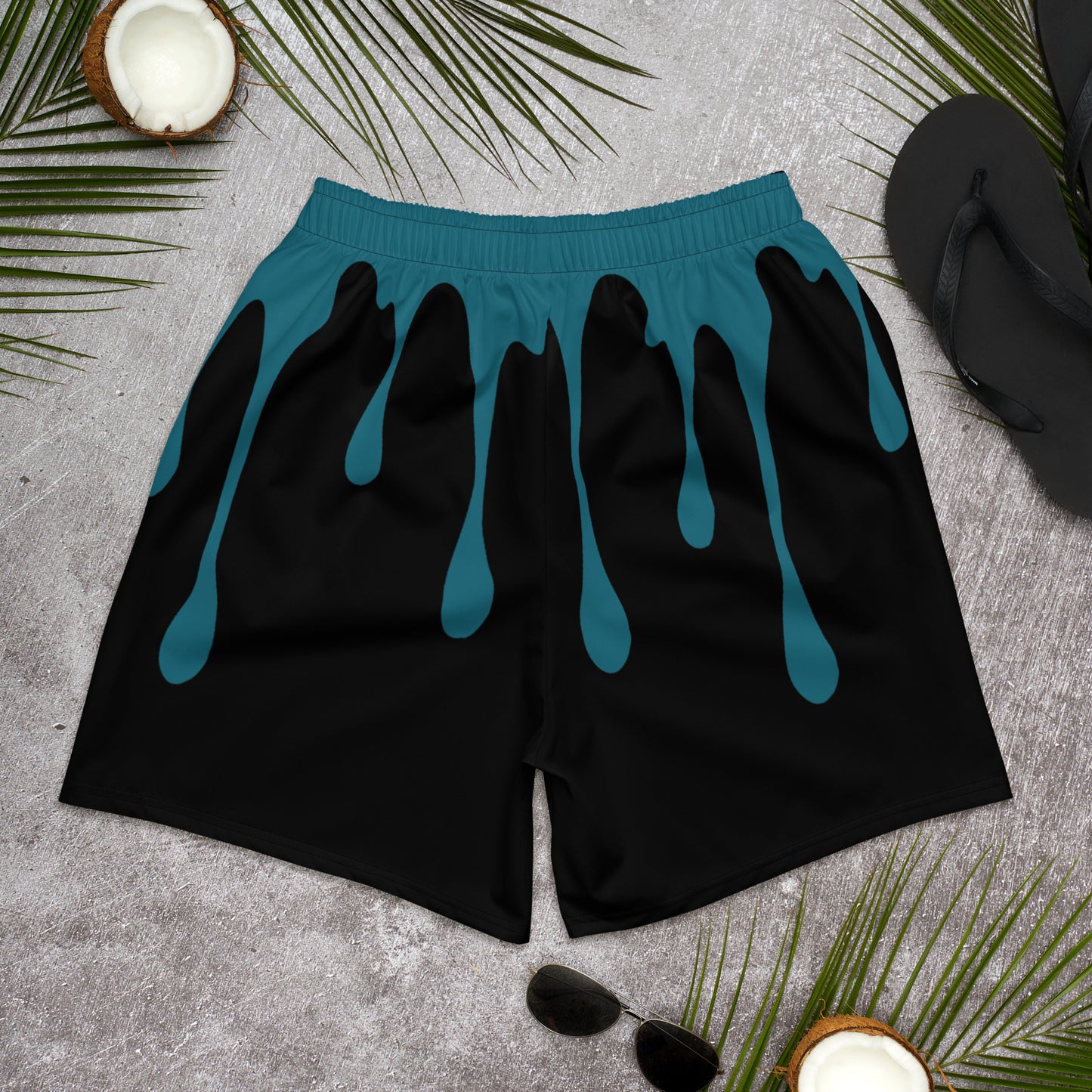 Teal Drip Athletic Shorts