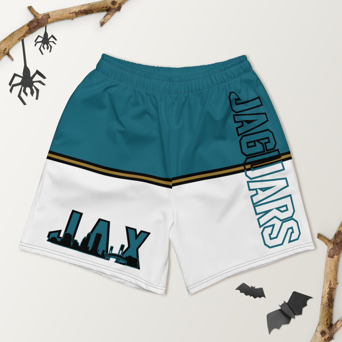 JAX Teal and White Athletic Shorts