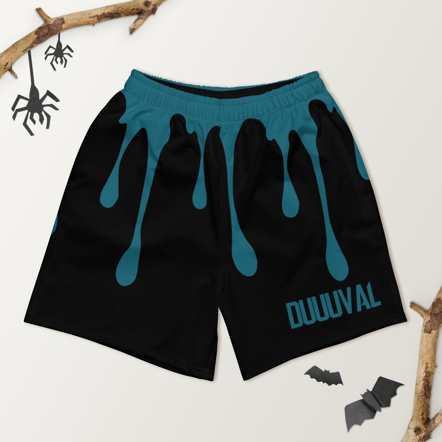 Teal Drip Athletic Shorts