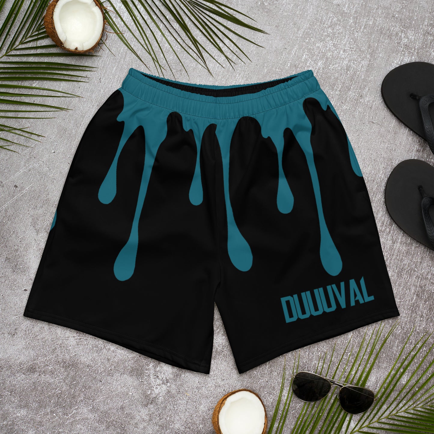 Teal Drip Athletic Shorts