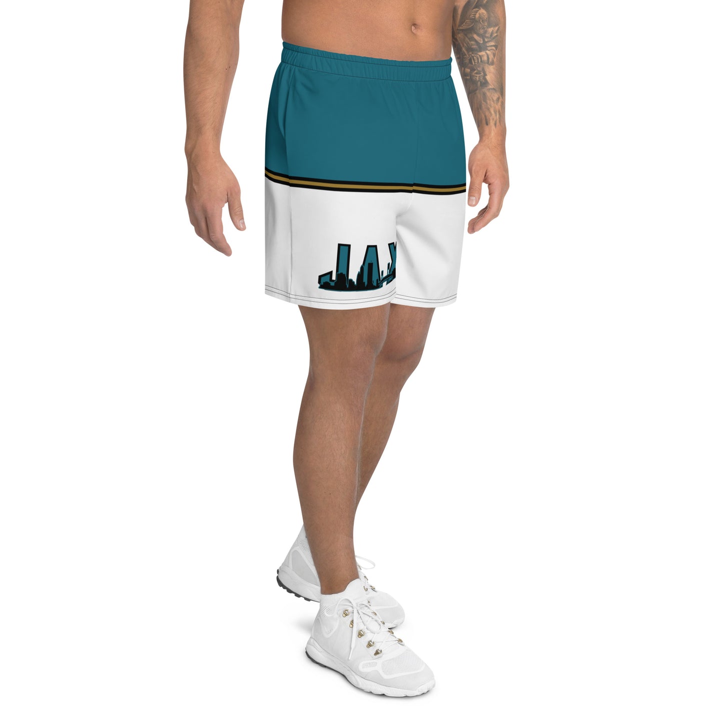 JAX Teal and White Athletic Shorts