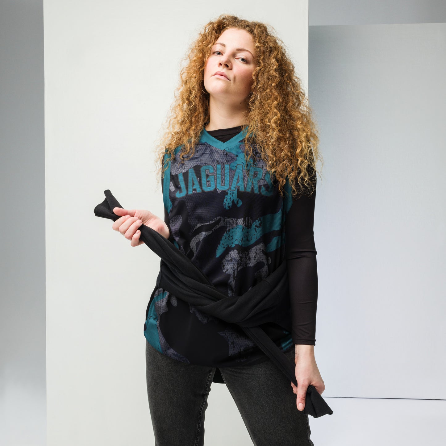 DUUUVAL Teal Camo Basketball Jersey