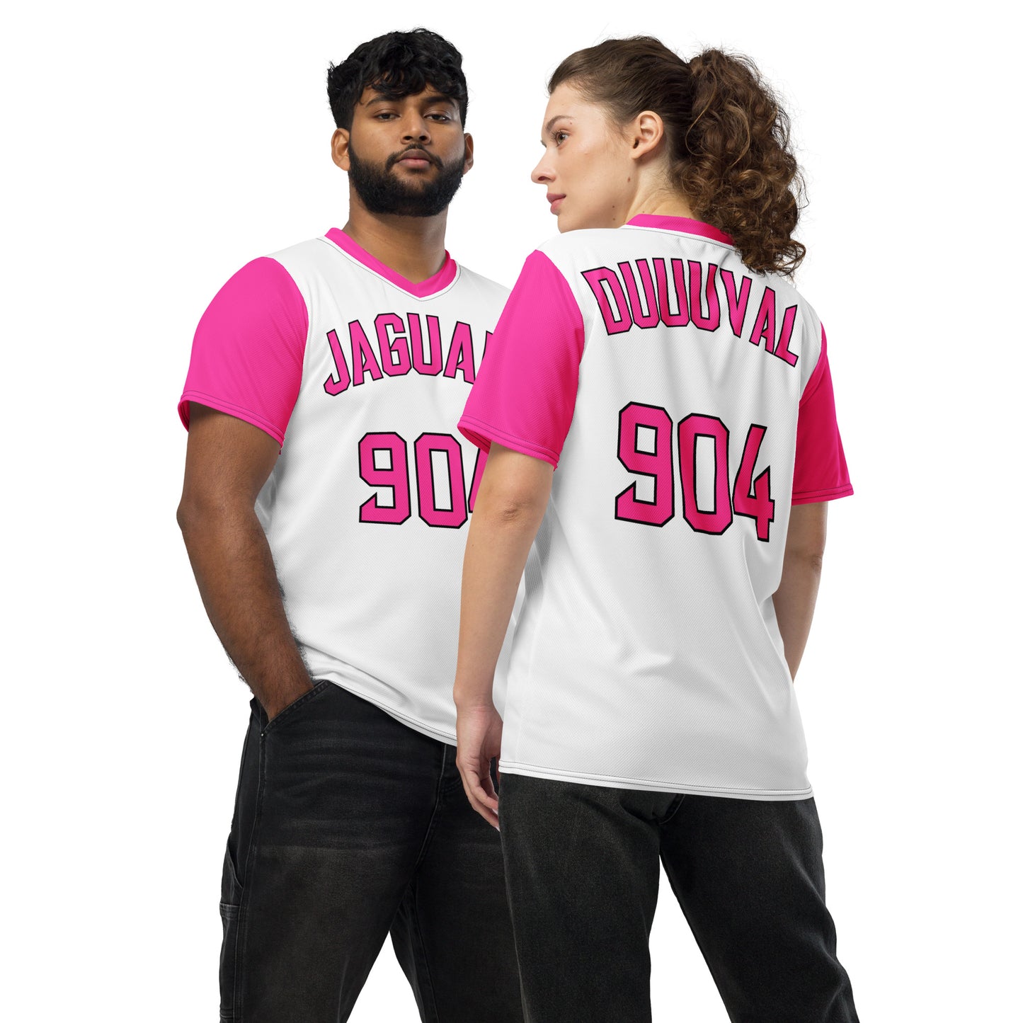 Jaguars White/Pink Sports Jersey