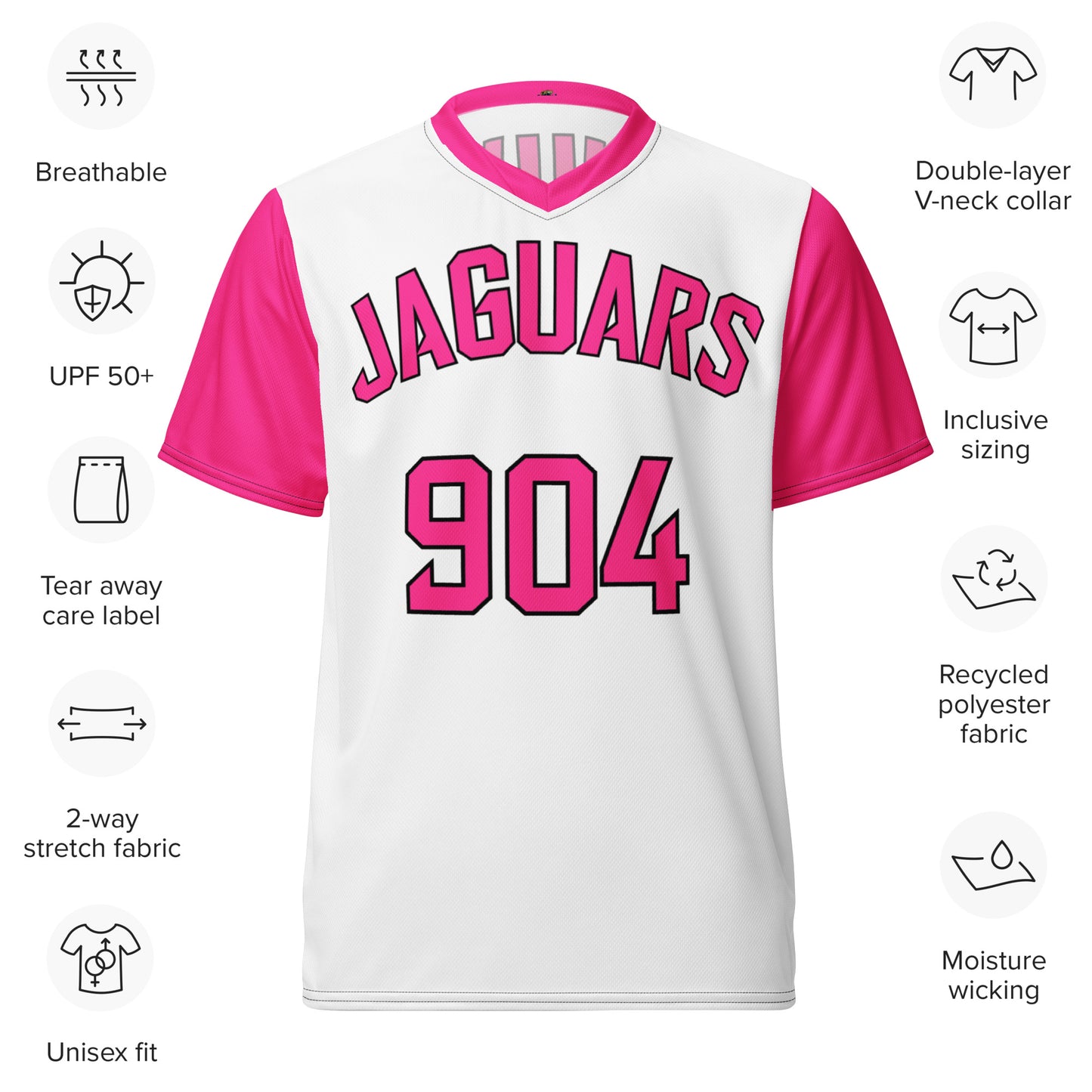 Jaguars White/Pink Sports Jersey