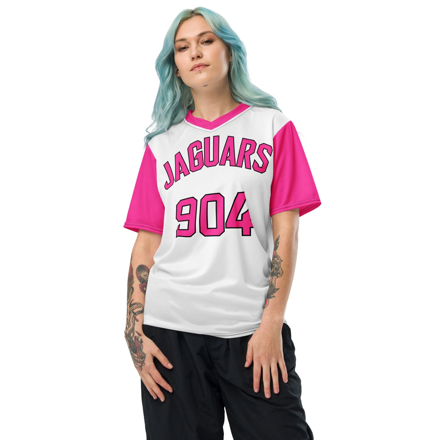 Jaguars White/Pink Sports Jersey