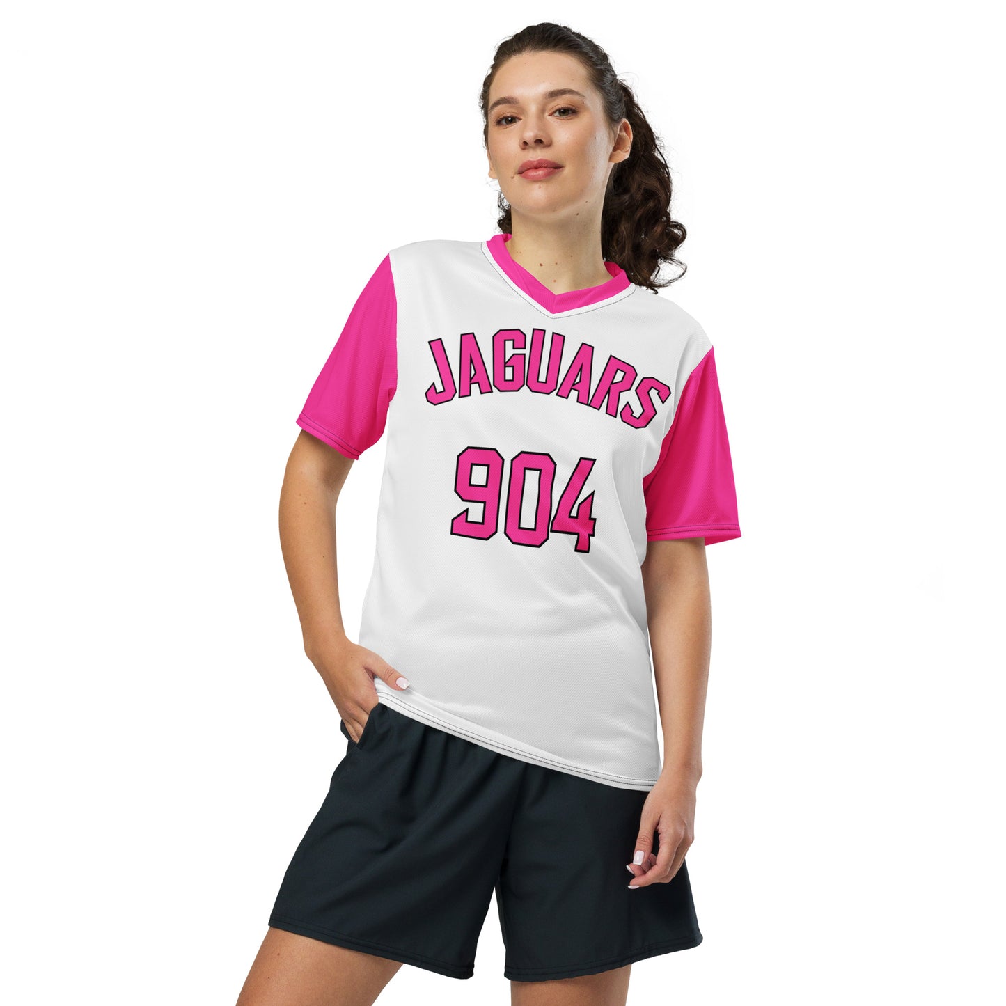 Jaguars White/Pink Sports Jersey