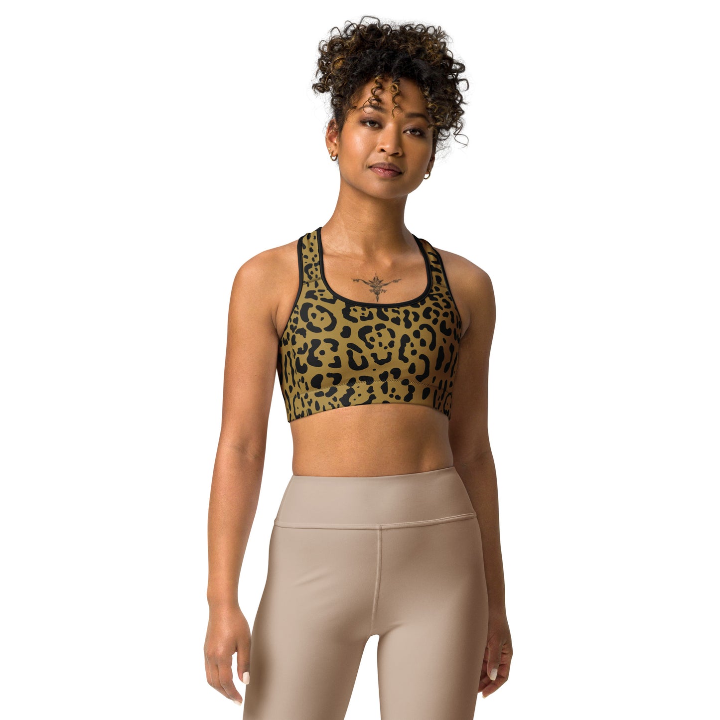 Gold and Black Rosette Sports Bra