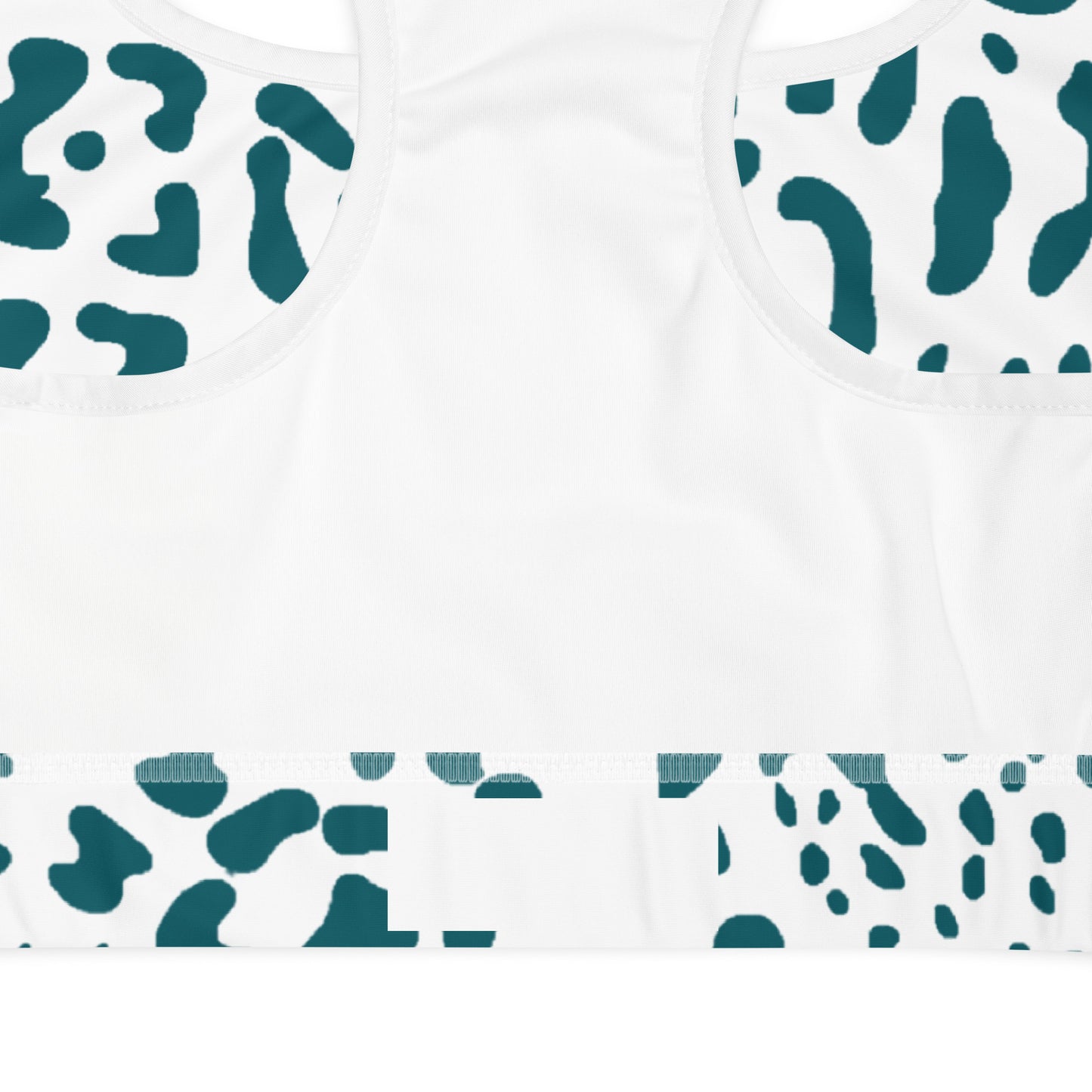 White and Teal Sports Bra