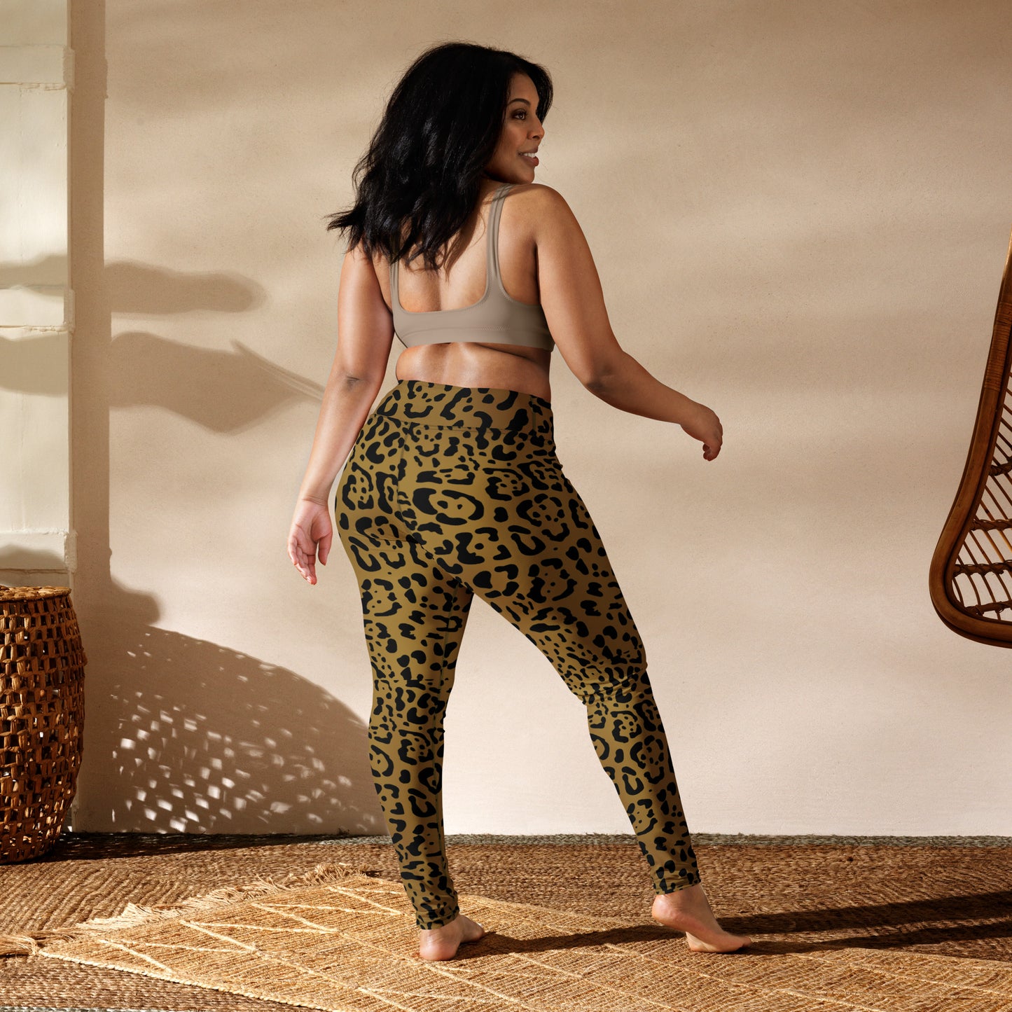 Gold and Black Rosette Leggings