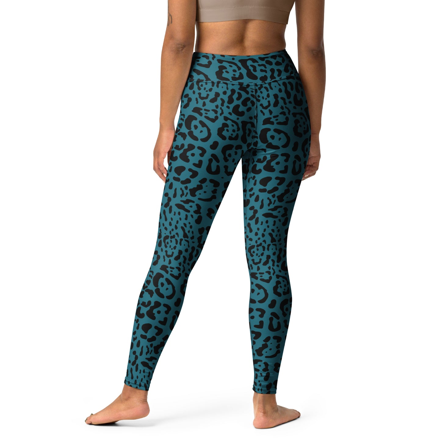 Teal and Black Rosette Leggings
