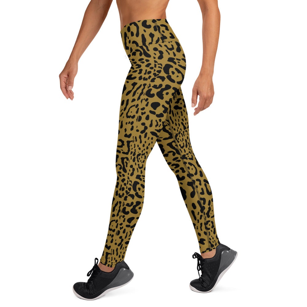 Gold and Black Rosette Leggings