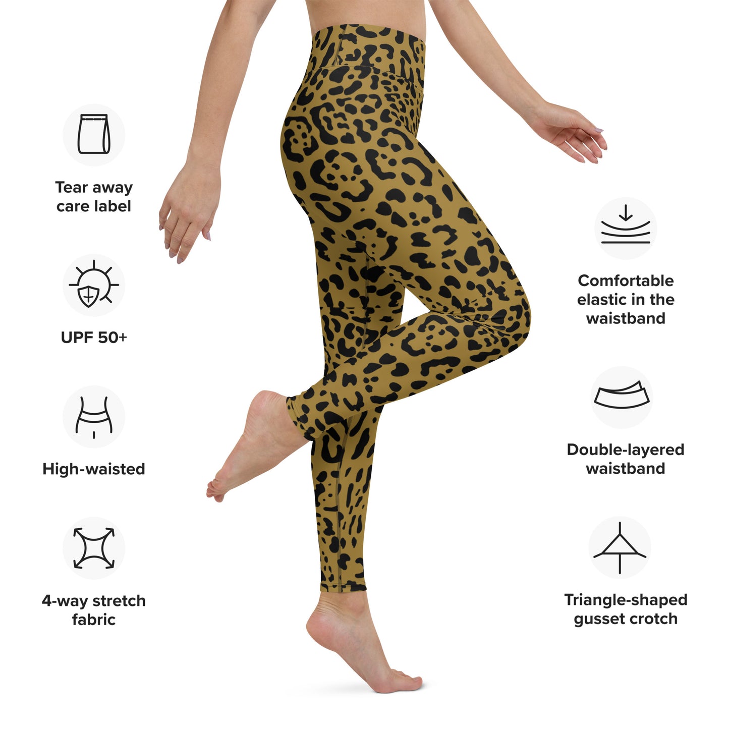 Gold and Black Rosette Leggings