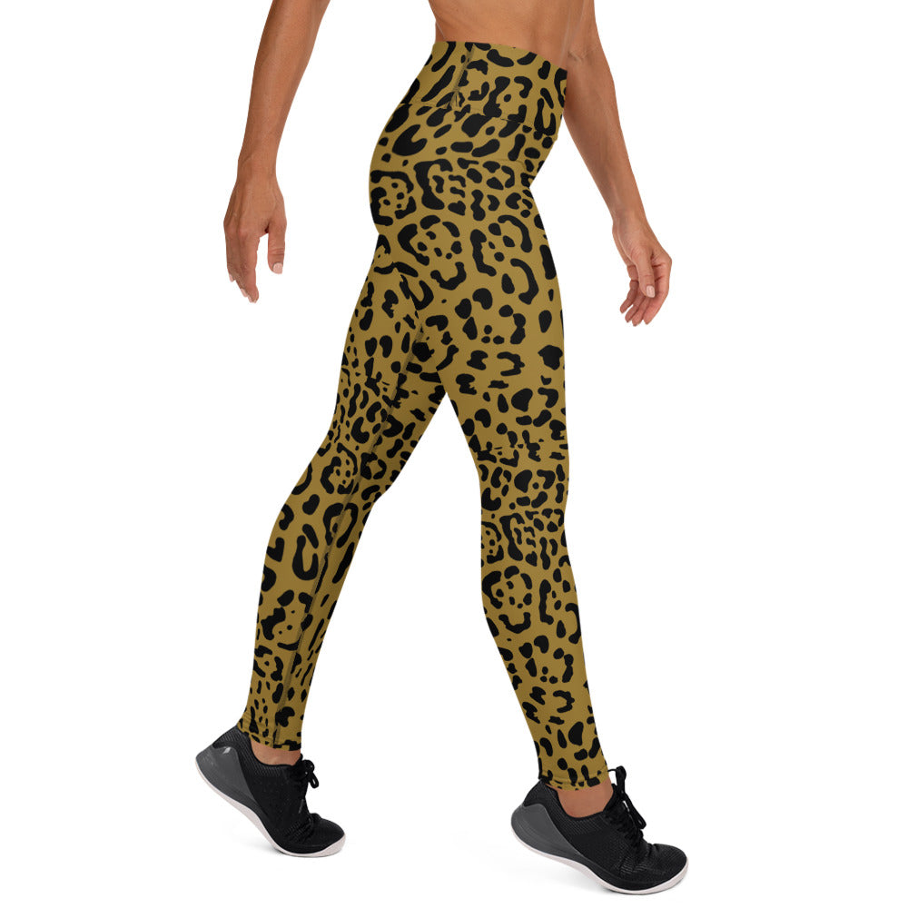 Gold and Black Rosette Leggings