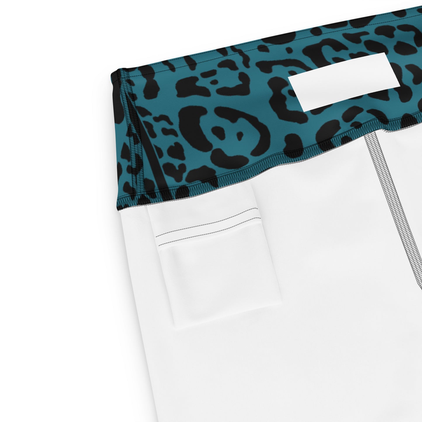 Teal and Black Rosette Yoga Shorts