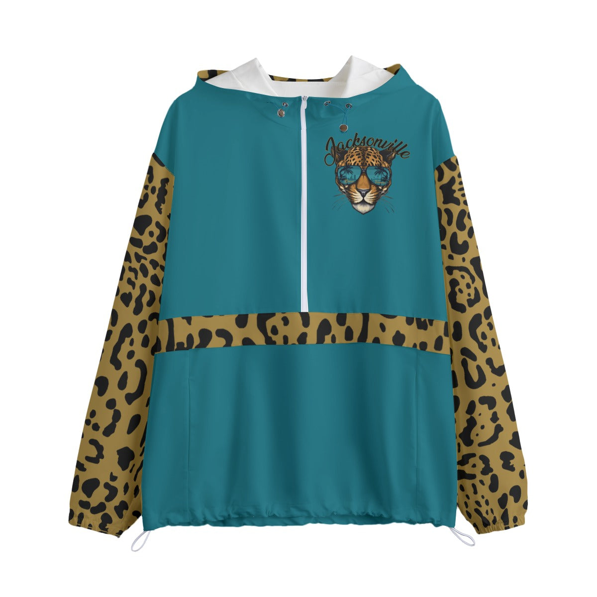 Duval Famous Teal 1/2 Zip Hooded Pullover