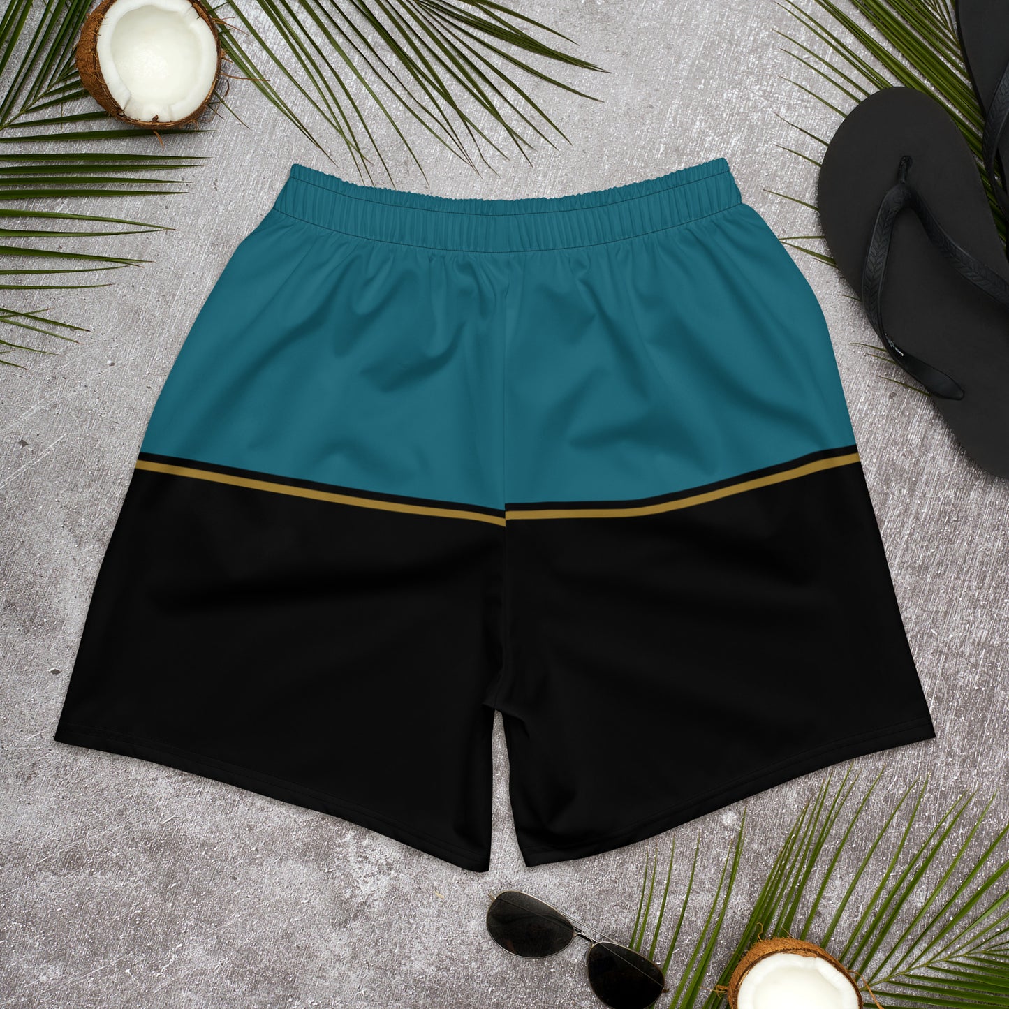 JAX Teal and Black Athletic Shorts