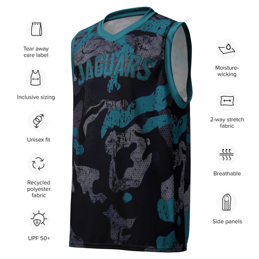 DUUUVAL Teal Camo Basketball Jersey