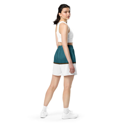 JAGS White and Teal Mesh Shorts - Unisex