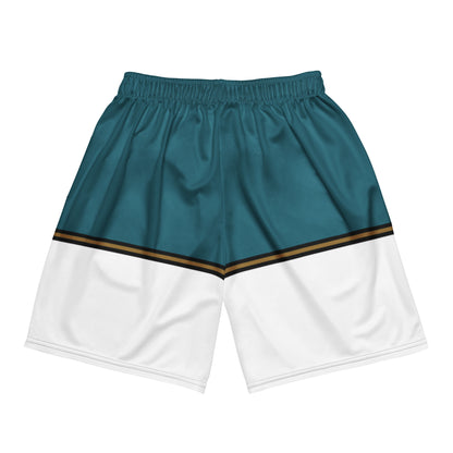 JAGS White and Teal Mesh Shorts - Unisex