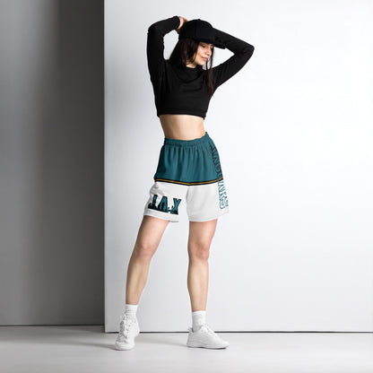 JAGS White and Teal Mesh Shorts - Unisex