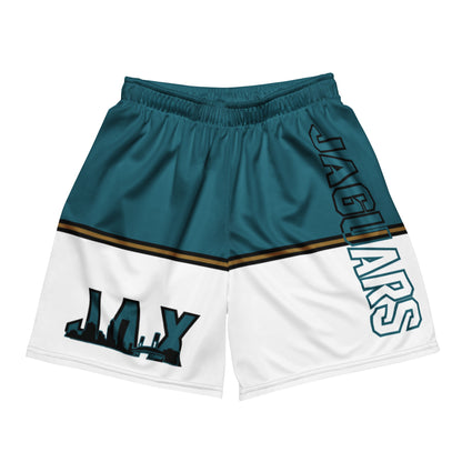 JAGS White and Teal Mesh Shorts - Unisex