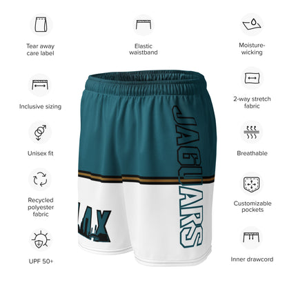 JAGS White and Teal Mesh Shorts - Unisex